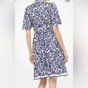 Michael Kors Black and White Floral Long Sleeve Dress